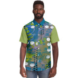Dragonfly Abstract Print Button Down Shirt Short Sleeve Button Down Shirt - Thathoodyshop