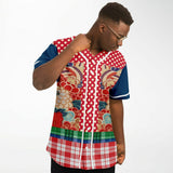 Busan Fleur Plaid Patchwork Button Front Jersey Baseball Jersey - Thathoodyshop