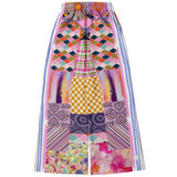 Bahama Mama Pink Floral Patchwork Stretchy Phat Bellbottoms Wide Leg Pants - Thathoodyshop