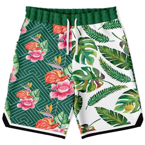 Tropical Reflection Basketball Shorts Basketball Short Rib - AOP - Thathoodyshop