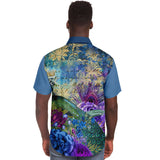 Royal Peacock S/S Button Down Shirt Short Sleeve Button Down Shirt - AOP - Thathoodyshop