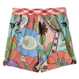 Serendipity Peach Floral Compression Activity Shorts Athletic Shorts - Thathoodyshop