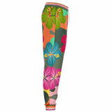 Orange Hawaiian Camo Fleece Joggers Fashion Jogger - AOP - Thathoodyshop