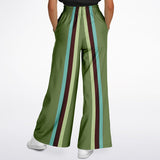 Green Caravan Striped Flare Leg Joggers Bellbottoms - Thathoodyshop