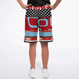 Red Pacific Palisades Basketball Shorts Basketball Shorts - Thathoodyshop