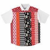 Tokyo Nights Floral Patchwork Short Sleeve Button Down Shirt Short Sleeve Button Down Shirt - Thathoodyshop