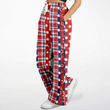 Liberty Bell Plaid Patchwork Stripe Stretchy Phat Bellbottoms Wide Leg Pants - Thathoodyshop