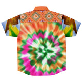 Orange Starburst S/S Button Down Shirt Short Sleeve Button Down Shirt - AOP - Thathoodyshop