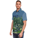 Midnight Moon S/S Button Down Shirt Short Sleeve Button Down Shirt - AOP - Thathoodyshop