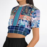 Dolores Park Paisley Plaid Cropped Sweater Cropped Short Sleeve Sweater - Thathoodyshop