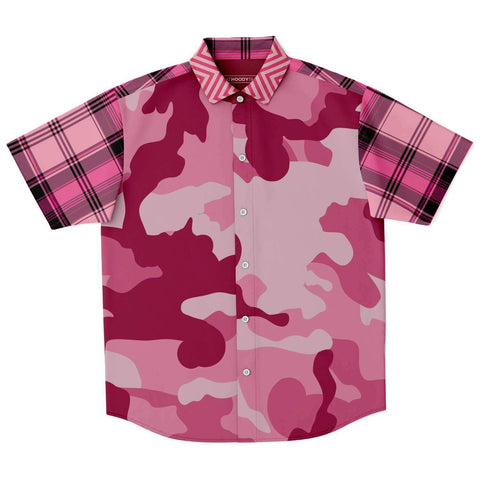Art of War S/S Camo Button Down Shirt Short Sleeve Button Down Shirt - AOP - Thathoodyshop