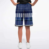 Fair Isle Blue Basketball Shorts Basketball Short Rib - AOP - Thathoodyshop