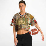 Mother Lode African Print Crop Jersey Cropped Football Jersey - Thathoodyshop