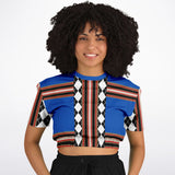 Argyle Blue DLX Cropped Sweater Cropped Sweater - Thathoodyshop