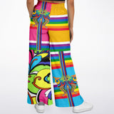 OG San Diego Pink Striped Floral Stretchy Phat Bellbottoms Bellbottoms - Thathoodyshop