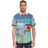 Flamingo Road S/S Button Down Shirt Short Sleeve Button Down Shirt - AOP - Thathoodyshop