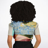 Calico Esplanade Cropped Sweater Athletic Cropped Short Sleeve Sweatshirt - AOP - Thathoodyshop