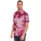 Art of War S/S Camo Button Down Shirt Short Sleeve Button Down Shirt - AOP - Thathoodyshop