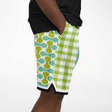 Green Anjou Pear Striped Basketball Shorts Basketball Shorts - Thathoodyshop