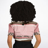 Pink Geo Zebra Cropped Sweater Cropped Short Sleeve Sweater - Thathoodyshop