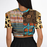 Mother Lode African Print Cropped Sweater Cropped Short Sleeve Sweater - Thathoodyshop