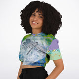 Dragonfly Cropped Fleece Sweater Cropped Short Sleeve Sweater - Thathoodyshop