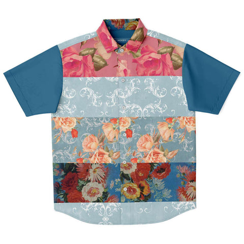 Blue Cabbage S/S Button Down Shirt Short Sleeve Button Down Shirt - AOP - Thathoodyshop