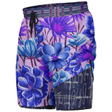 Norma Jean Purple Plaid Floral Compression Activity Shorts Athletic Shorts - Thathoodyshop