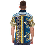 Blue Royale S/S Button Down Shirt Short Sleeve Button Down Shirt - AOP - Thathoodyshop