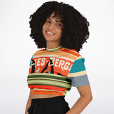 Dance Steps Rainbow Cropped Sweater Cropped Short Sleeve Sweater - Thathoodyshop
