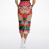 Busan Fleur Plaid Patchwork Long Pocket Skirt Long Pocket Skirt - Thathoodyshop