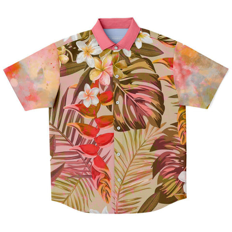 Brando Tahiti S/S Button Down Shirt Short Sleeve Button Down Shirt - AOP - Thathoodyshop
