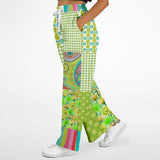 Green Anjou Pear SW Patchwork Bellbottoms Flare Leg Pants - Thathoodyshop
