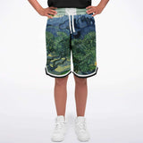 Midnight Moon Basketball Shorts Basketball Short Rib - AOP - Thathoodyshop