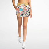 Old Miami Geo Patchwork Running Shorts Running Shorts - Thathoodyshop