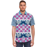 Purple Haze Plaid S/S Button Down Shirt Short Sleeve Button Down Shirt - Thathoodyshop