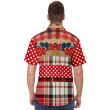 Jersey Salsa Plaid Patchwork Button Down Shirt Short Sleeve Button Down Shirt - Thathoodyshop