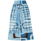 Blue Geo Plaid SW Bellbottoms Flare Leg Joggers - Thathoodyshop