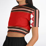 Gold Line Trio Cropped Sweater Athletic Cropped Short Sleeve Sweatshirt - AOP - Thathoodyshop