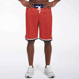 Red Par 4 Basketball Shorts Basketball Short Rib - AOP - Thathoodyshop