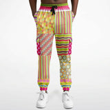 Hello Janis! Green Striped Patchwork Unisex Cargo Joggers Cargo Sweatpants - Thathoodyshop