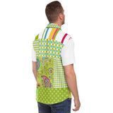 Green Anjou Pear Patchwork Button Down Shirt Short Sleeve Button Down Shirt - Thathoodyshop