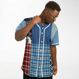 Andromeda Blue Hobo Patchwork Button Front Jersey Button Front Shirt - Thathoodyshop