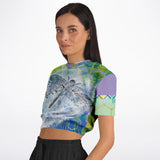 Dragonfly Cropped Fleece Sweater Cropped Short Sleeve Sweater - Thathoodyshop