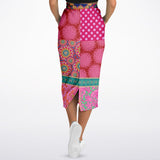 Gypsy Beat Pink Indian Floral Long Pocket Skirt Long Pocket Skirt - Thathoodyshop