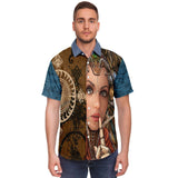 Steampunk Galatica S/S Button Down Shirt Short Sleeve Button Down Shirt - AOP - Thathoodyshop