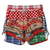 Busan Fleur Floral Plaid Patchwork Compression Activity Shorts Running Shorts - Thathoodyshop