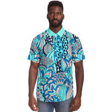Aqua Amarillo S/S Button Down Shirt Short Sleeve Button Down Shirt - AOP - Thathoodyshop