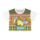 Turtle Splash Crop Tee Crop Top - Thathoodyshop