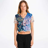 Dolores Park Paisley Cropped Button Front Jersey Cropped Baseball Jersey - Thathoodyshop